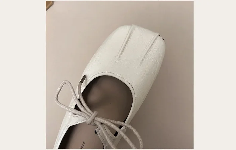 2025 Spring Women Ballet Flats Shallow Mouth Shoes Butterfly-knot Casual Soft Sole Women Shoes Comfortable Leather Women Shoes