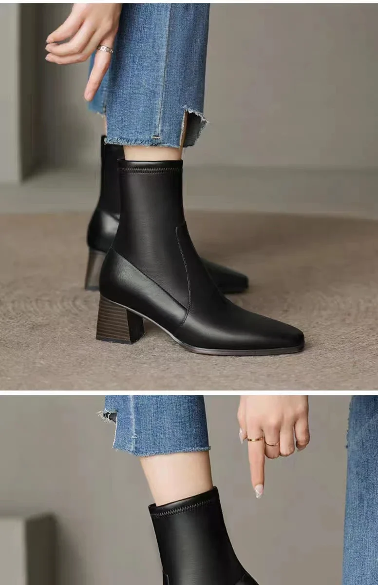 New Chelsea Boots Women Shoes Chunky Ankle Goth Mid Heels 2024 Brand Winter Fashion Pointed Toe Boots Motorcycle Botas Femme New Chelsea Boots Women Shoes Chunky Ankle Goth Mid Heels 2024 Brand Winter Fashion Pointed Toe Boots Motorcycle Botas Femme
