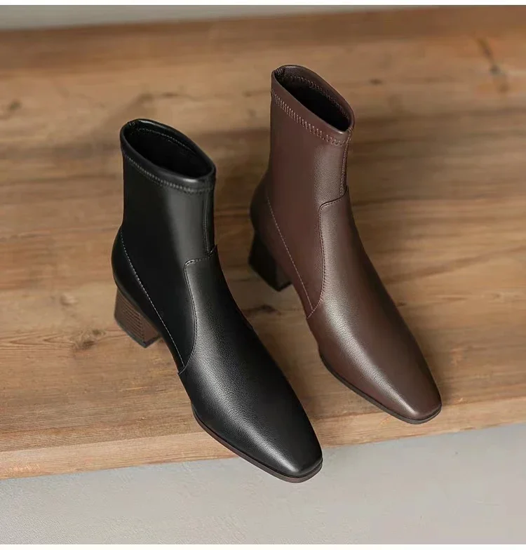 New Chelsea Boots Women Shoes Chunky Ankle Goth Mid Heels 2024 Brand Winter Fashion Pointed Toe Boots Motorcycle Botas Femme New Chelsea Boots Women Shoes Chunky Ankle Goth Mid Heels 2024 Brand Winter Fashion Pointed Toe Boots Motorcycle Botas Femme