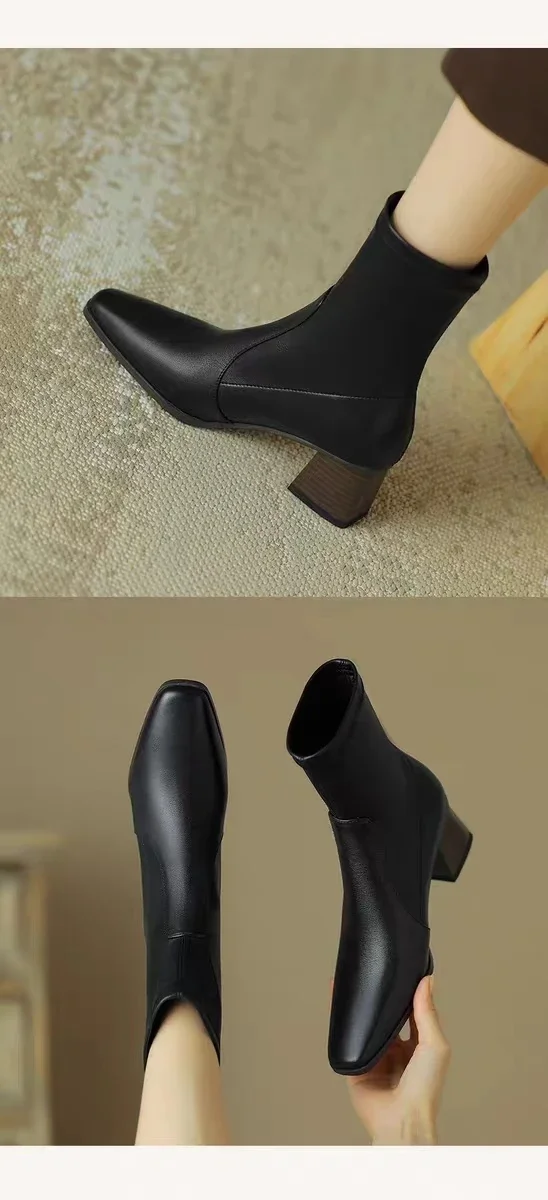 New Chelsea Boots Women Shoes Chunky Ankle Goth Mid Heels 2024 Brand Winter Fashion Pointed Toe Boots Motorcycle Botas Femme New Chelsea Boots Women Shoes Chunky Ankle Goth Mid Heels 2024 Brand Winter Fashion Pointed Toe Boots Motorcycle Botas Femme