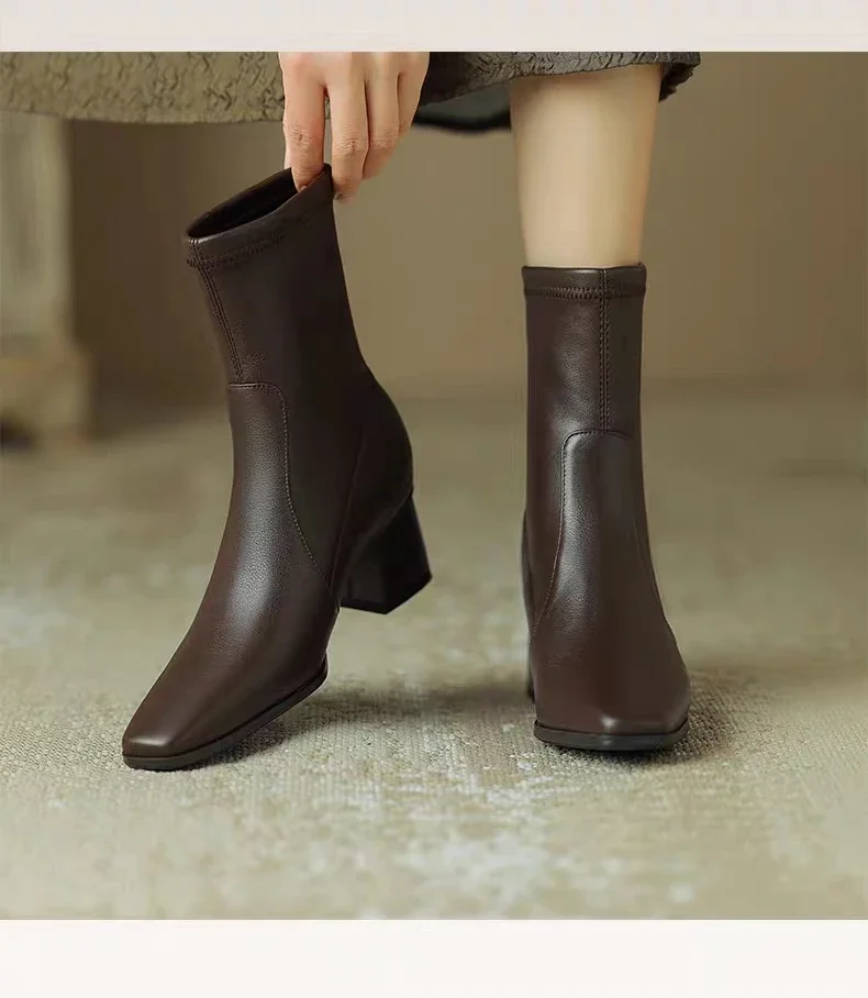 New Chelsea Boots Women Shoes Chunky Ankle Goth Mid Heels 2024 Brand Winter Fashion Pointed Toe Boots Motorcycle Botas Femme New Chelsea Boots Women Shoes Chunky Ankle Goth Mid Heels 2024 Brand Winter Fashion Pointed Toe Boots Motorcycle Botas Femme
