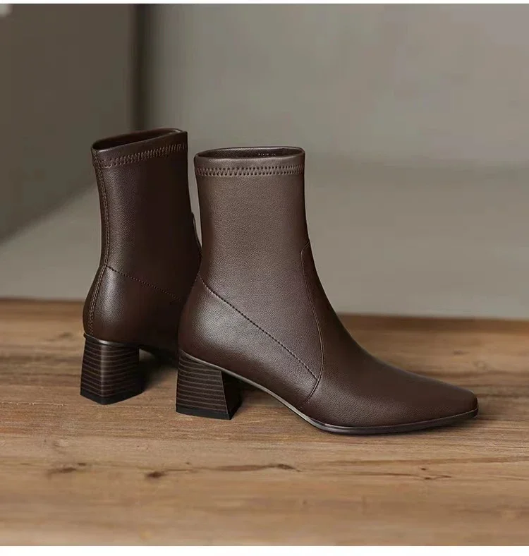 New Chelsea Boots Women Shoes Chunky Ankle Goth Mid Heels 2024 Brand Winter Fashion Pointed Toe Boots Motorcycle Botas Femme New Chelsea Boots Women Shoes Chunky Ankle Goth Mid Heels 2024 Brand Winter Fashion Pointed Toe Boots Motorcycle Botas Femme