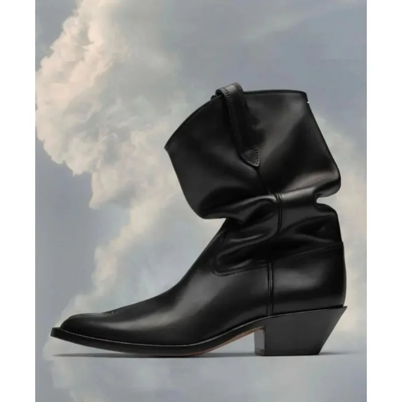 2025 Brand Design Tabi Boots Split Toe Chunky High Heel Women Boots Leather Zapatos Mujer Fashion Autumn Women Shoes Botas Mujer