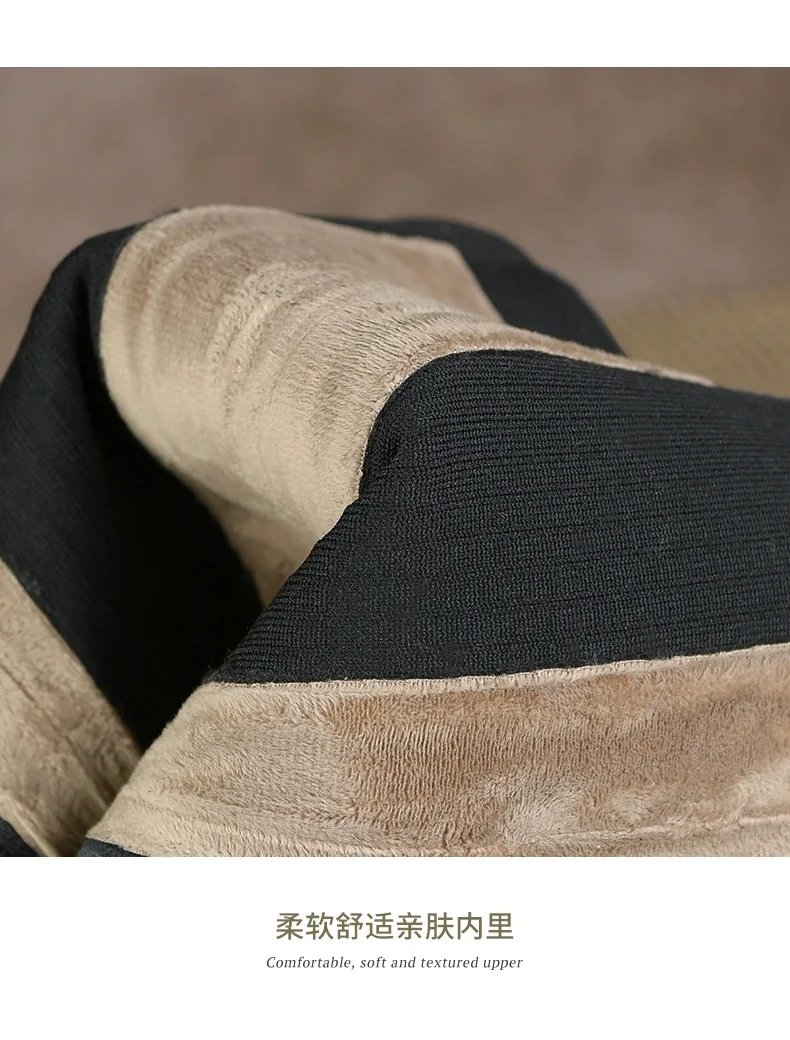 Knee High Boots Women Winter Warm Handmade High Quality Split Cow Leather ZIP Brown Black Block High Heels Long Boot Shoes