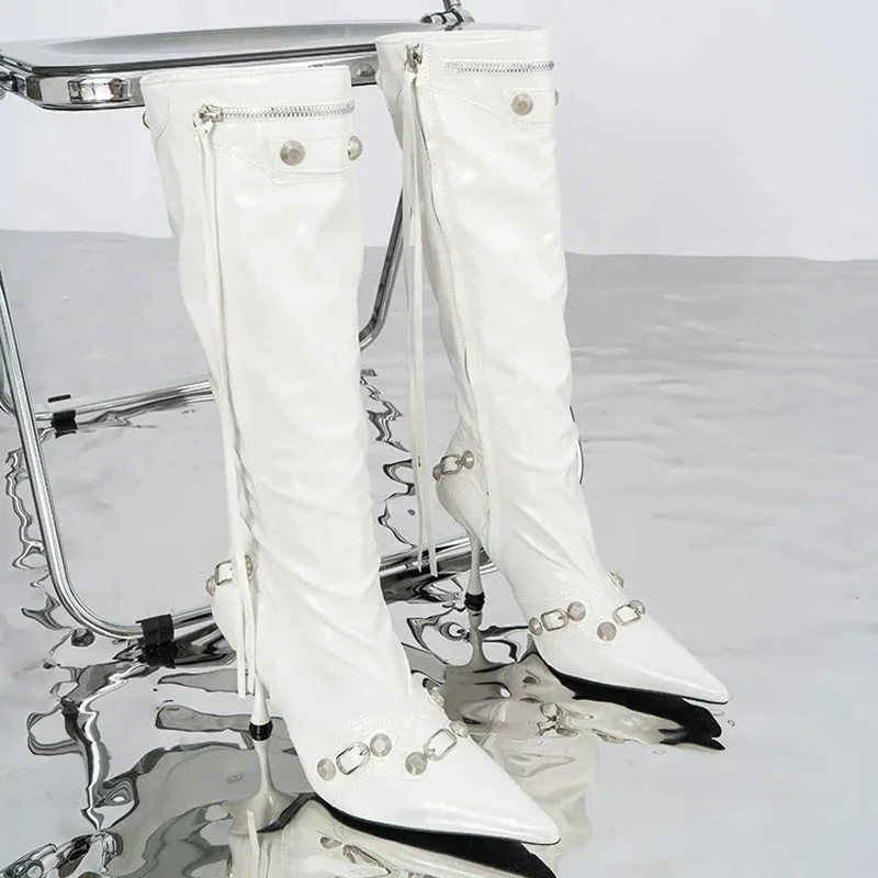 Women Sexy Boots Pointed Toe High Heels Shoes Autumn New Fashion Stilettos Designer Knee High Mujer Chelsea Boots Pumps Women Sexy Boots Pointed Toe High Heels Shoes Autumn New Fashion Stilettos Designer Knee High Mujer Chelsea Boots Pumps