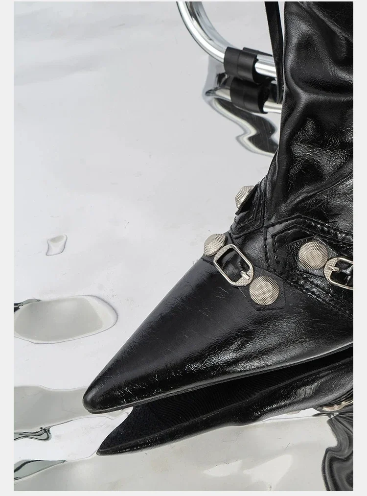 Women Sexy Boots Pointed Toe High Heels Shoes Autumn New Fashion Stilettos Designer Knee High Mujer Chelsea Boots Pumps