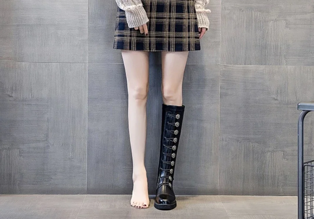 Middle Heel Shoes for Woman Elastic Round Toe Women's Boots Footwear Long New Rock Winter Knee High Shaft Quality Novelty Middle Heel Shoes for Woman Elastic Round Toe Women's Boots Footwear Long New Rock Winter Knee High Shaft Quality Novelty