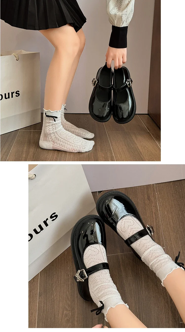 Femme Luxury Black Flat Shoe Women Autumn NewVintage Mary Jane Student Leather British Women Shoe Lolita Femme Luxury Black Flat Shoe Women Autumn NewVintage Mary Jane Student Leather British Women Shoe Lolita