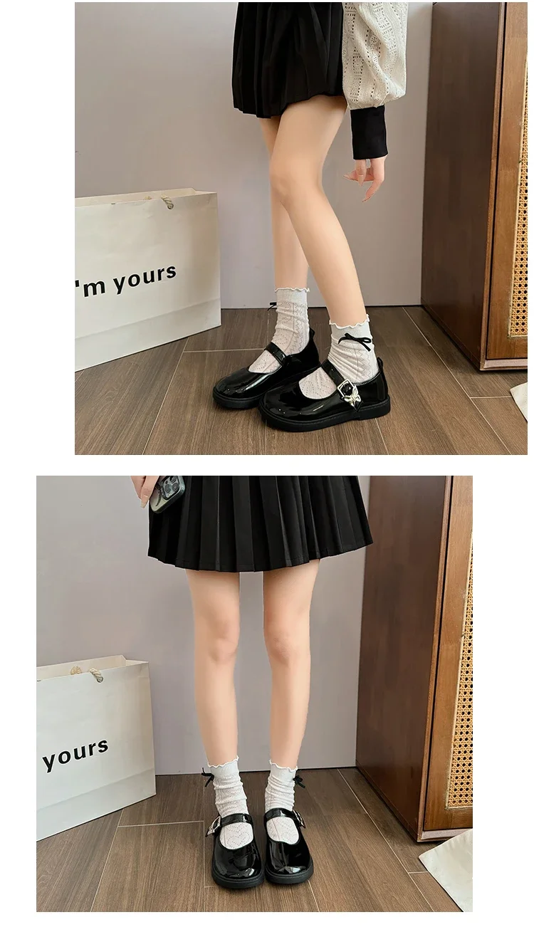 Femme Luxury Black Flat Shoe Women Autumn NewVintage Mary Jane Student Leather British Women Shoe Lolita Femme Luxury Black Flat Shoe Women Autumn NewVintage Mary Jane Student Leather British Women Shoe Lolita