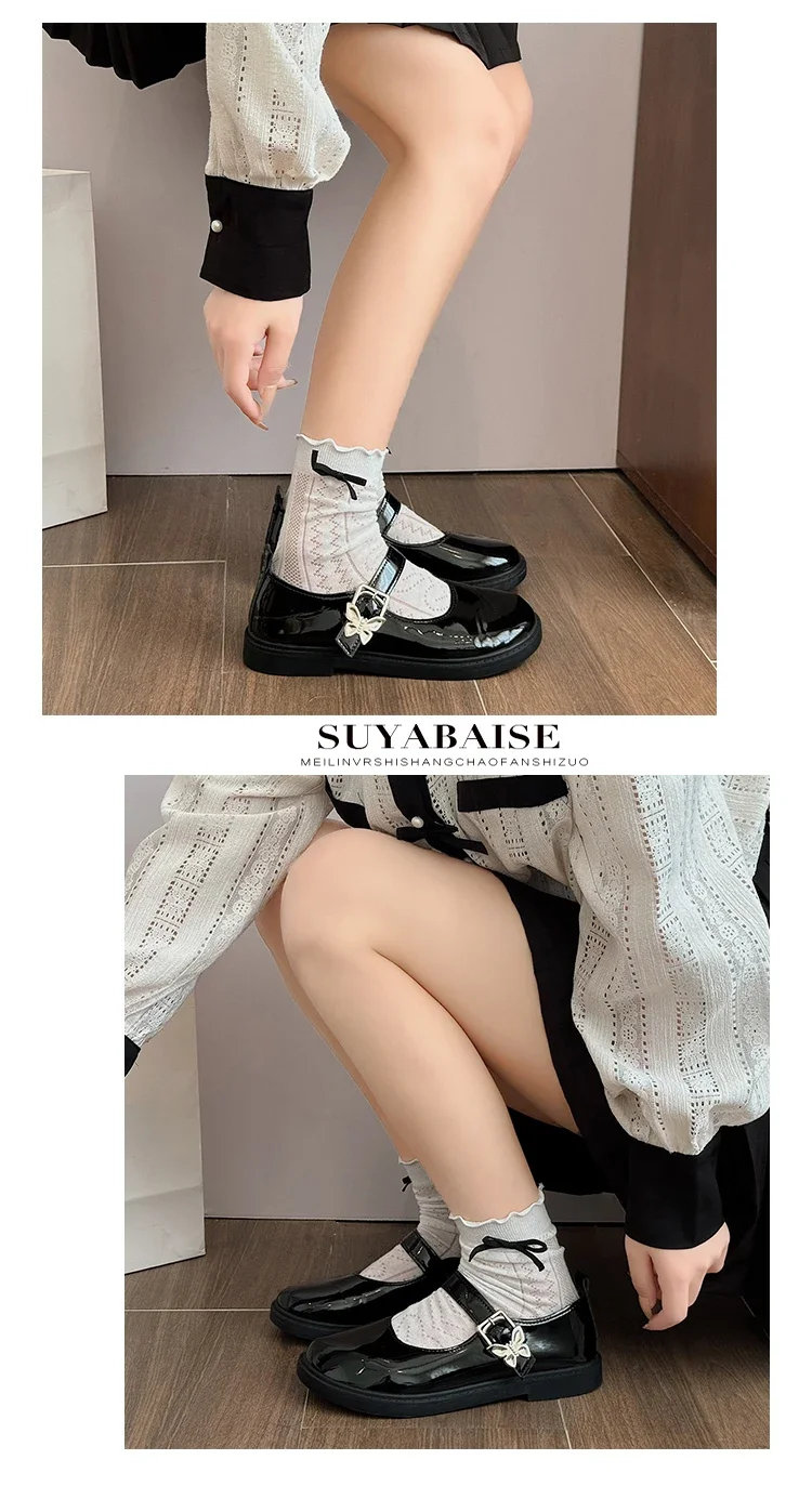 Femme Luxury Black Flat Shoe Women Autumn NewVintage Mary Jane Student Leather British Women Shoe Lolita Femme Luxury Black Flat Shoe Women Autumn NewVintage Mary Jane Student Leather British Women Shoe Lolita