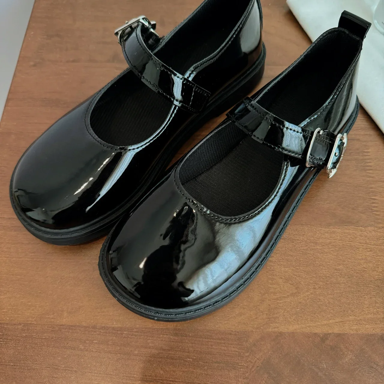 Femme Luxury Black Flat Shoe Women Autumn NewVintage Mary Jane  Student Leather  British Women Shoe Lolita