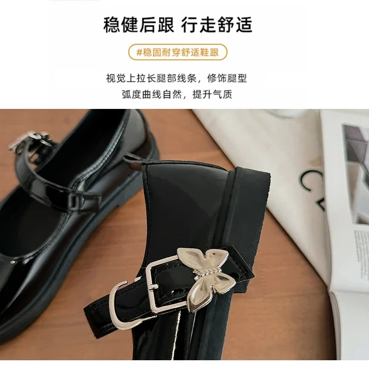 Femme Luxury Black Flat Shoe Women Autumn NewVintage Mary Jane Student Leather British Women Shoe Lolita Femme Luxury Black Flat Shoe Women Autumn NewVintage Mary Jane Student Leather British Women Shoe Lolita