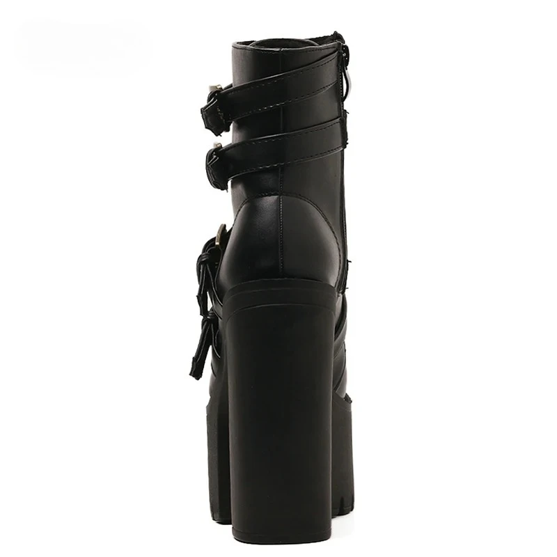 Sexy Rivet Black Ankle Boots Women Platform Soft Leather Autumn Winter Ladies Boots with Zipper Ultra High Heels Shoes Sexy Rivet Black Ankle Boots Women Platform Soft Leather Autumn Winter Ladies Boots with Zipper Ultra High Heels Shoes