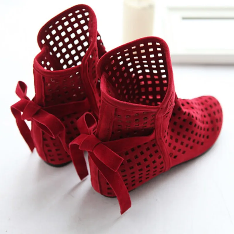 Summer Boots Bootie 2025 with The New Shoes Lace Openwork Crochet Boots Plus Size 43 Hollow Fashion Women Boots