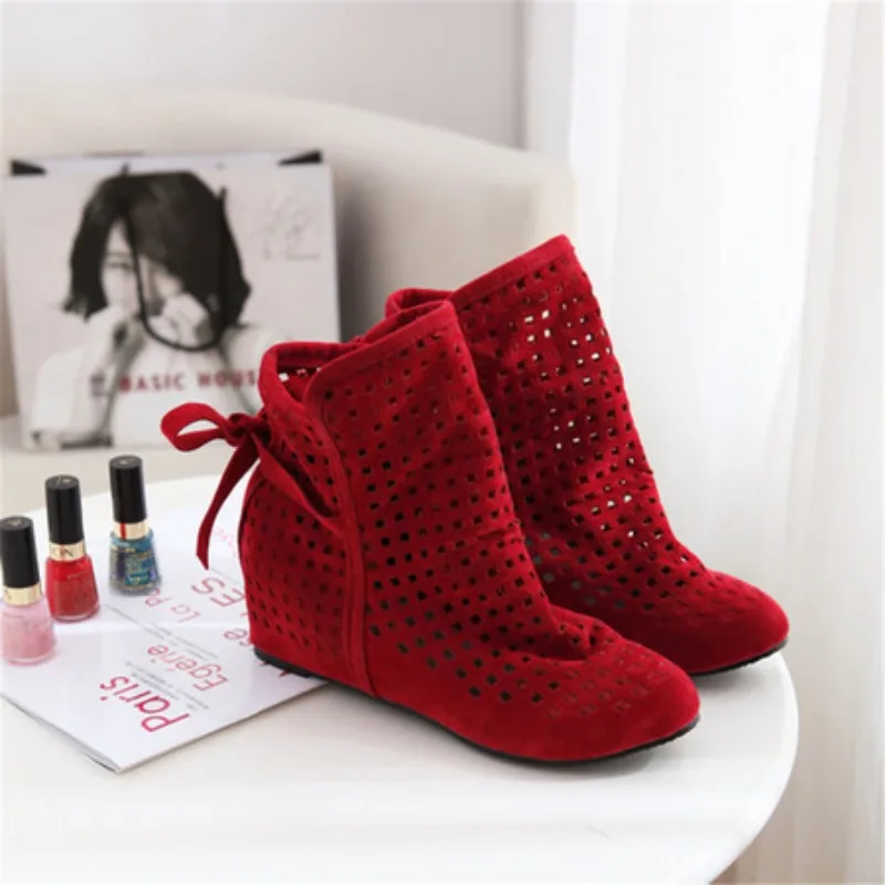 Summer Boots Bootie 2025 with The New Shoes Lace Openwork Crochet Boots Plus Size 43 Hollow Fashion Women Boots