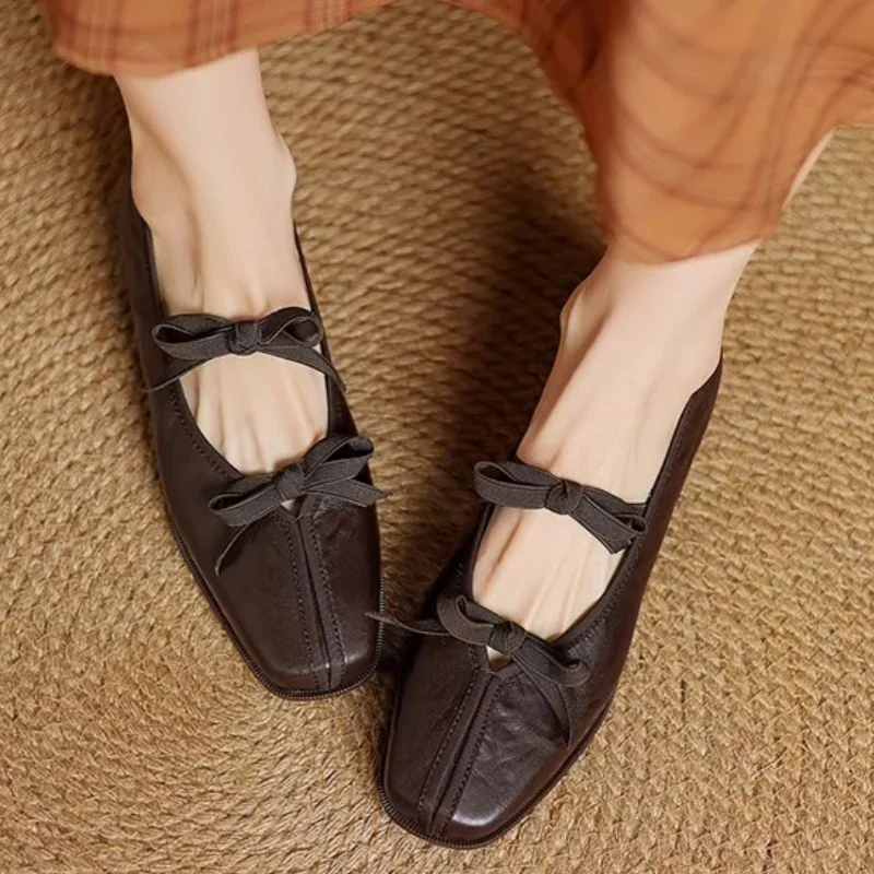Mary Jane New Women Shoes Ballet Bow Square Toe Mid Heels Nude Shoes Fashion Casual Elegant Shallow Pumps Mary Jane New Women Shoes Ballet Bow Square Toe Mid Heels Nude Shoes Fashion Casual Elegant Shallow Pumps