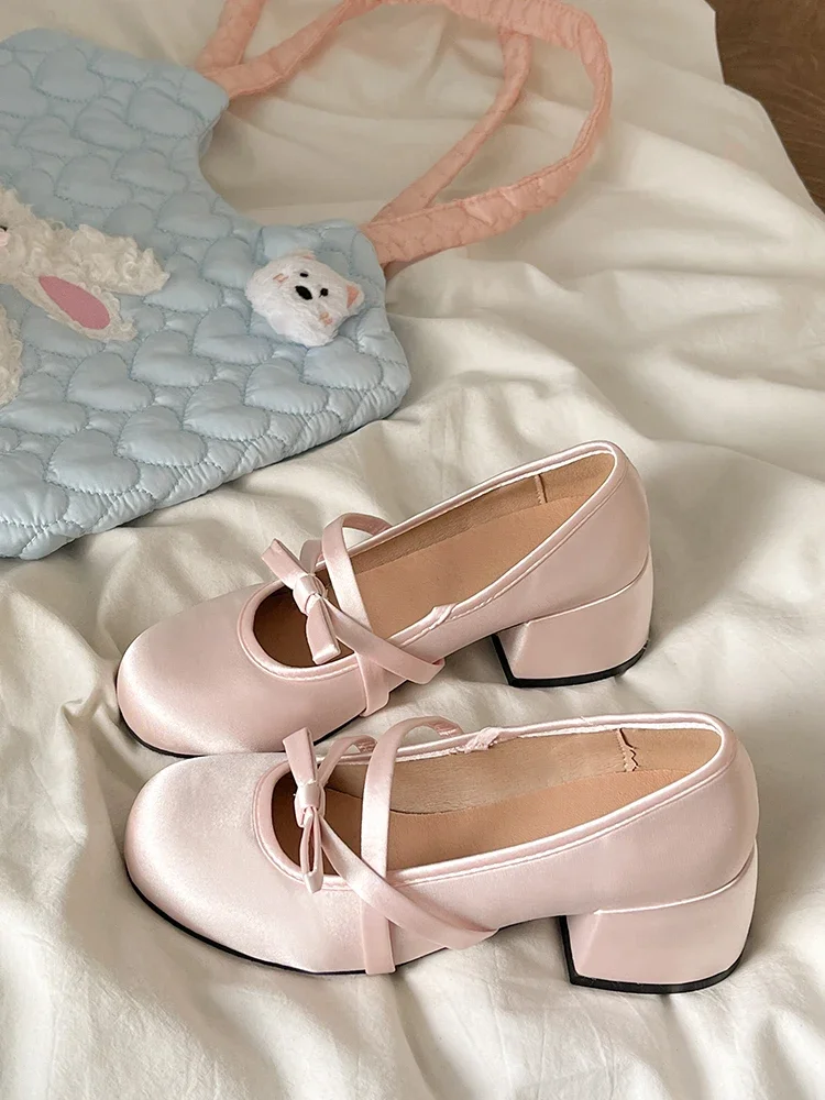 Pink Bow Knot Mary Janes Women's Oes Summer 2025 New Soft Round Head Ballet Flat Mouth Single Oes Faionable Casual Pink Bow Knot Mary Janes Women's Oes Summer 2025 New Soft Round Head Ballet Flat Mouth Single Oes Faionable Casual