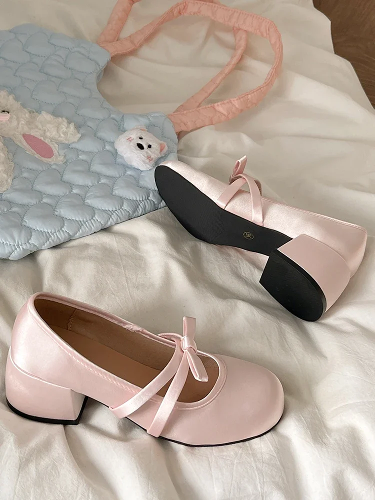 Pink Bow Knot Mary Janes Women's Oes Summer 2025 New Soft Round Head Ballet Flat Mouth Single Oes Faionable Casual Pink Bow Knot Mary Janes Women's Oes Summer 2025 New Soft Round Head Ballet Flat Mouth Single Oes Faionable Casual