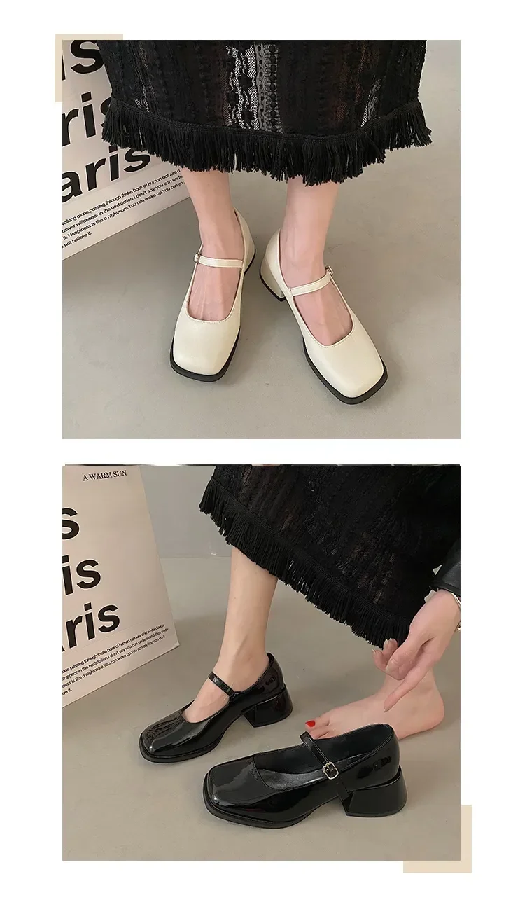 Summer Elegant Ladies Sandals Fashion Ladies Elastic Band Flat Heel Women Shallow Party Shoes Square Heel 35-40 Square Toe