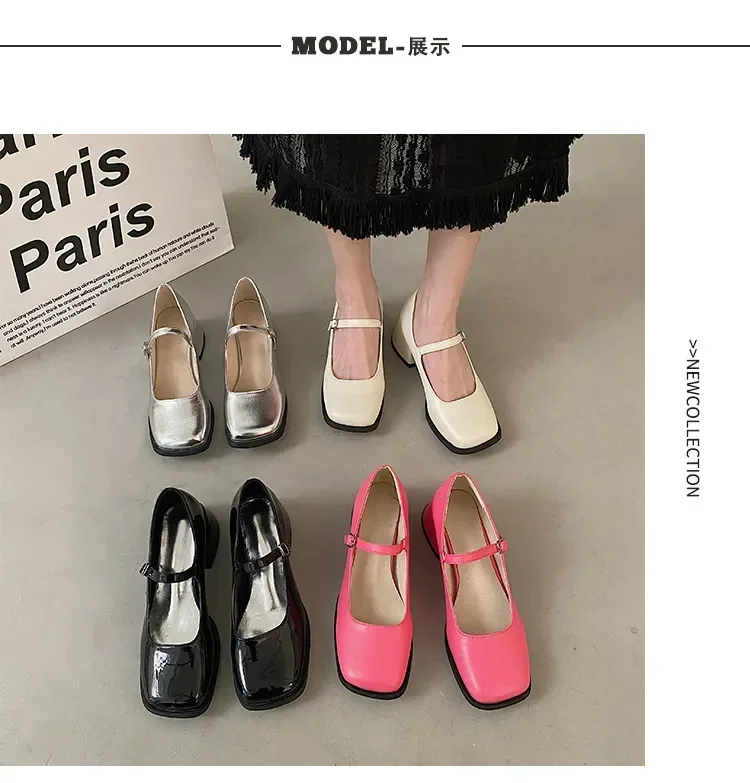 Summer Elegant Ladies Sandals Fashion Ladies Elastic Band Flat Heel Women Shallow Party Shoes Square Heel 35-40 Square Toe