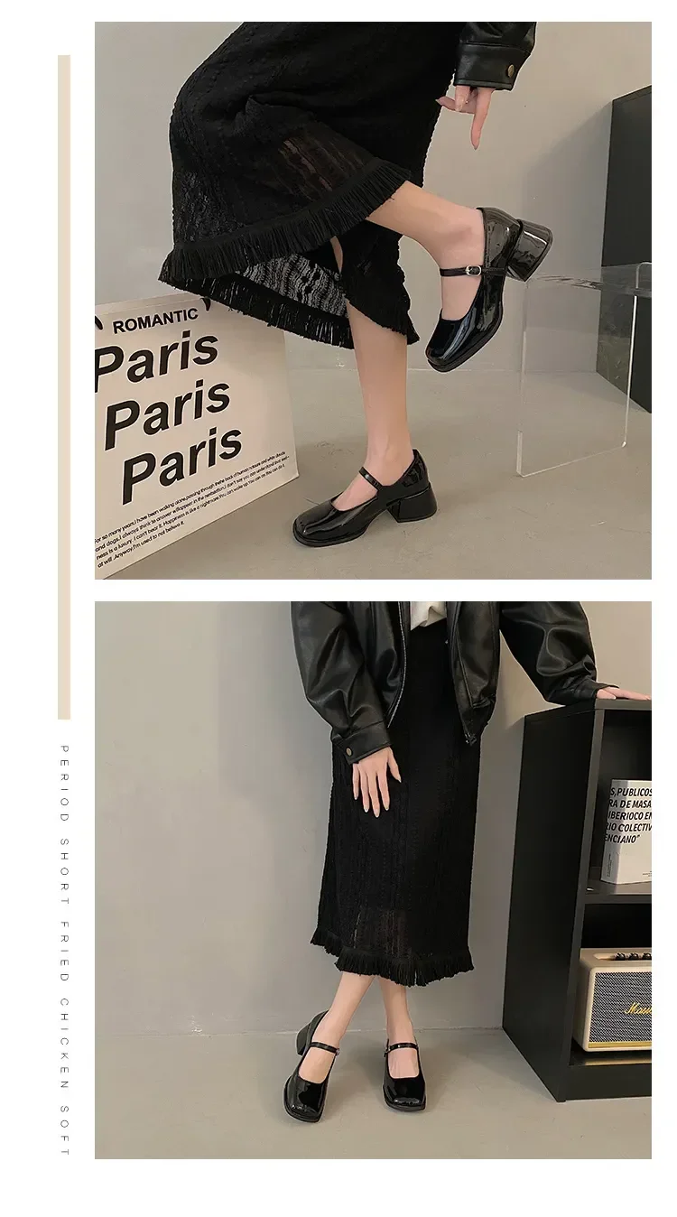 Summer Elegant Ladies Sandals Fashion Ladies Elastic Band Flat Heel Women Shallow Party Shoes Square Heel 35-40 Square Toe