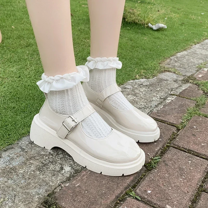 Lolita Shoes Japanese Mary Jane Shoes Women Vintage Girls Students JK Uniform Platform Shoes Cosplay High Heels Plus Size