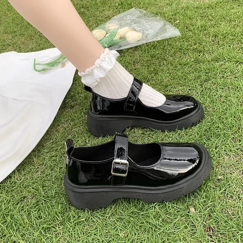 Lolita Shoes Japanese Mary Jane Shoes Women Vintage Girls Students JK Uniform Platform Shoes Cosplay High Heels Plus Size