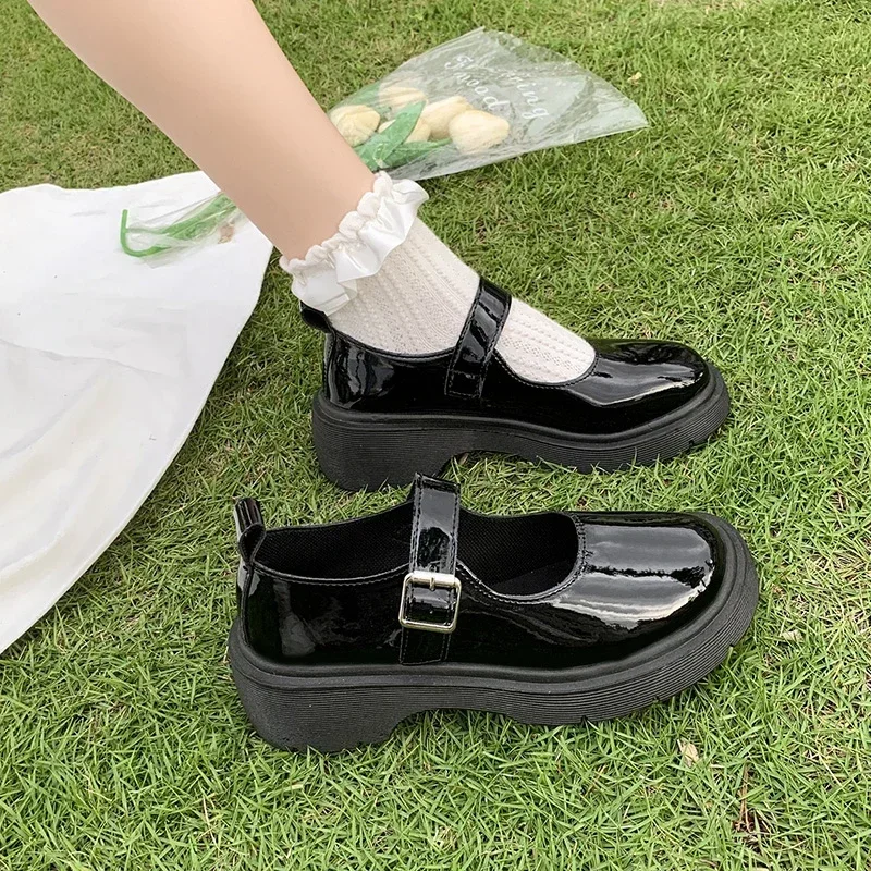 Lolita Shoes Japanese Mary Jane Shoes Women Vintage Girls Students JK Uniform Platform Shoes Cosplay High Heels Plus Size
