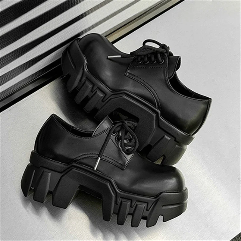 Retro Thick Bottom Platform Women Leather Shoes Increasing All Match Casual Derdy Shoes Luxury Designer Sneakers Hot Retro Thick Bottom Platform Women Leather Shoes Increasing All Match Casual Derdy Shoes Luxury Designer Sneakers Hot