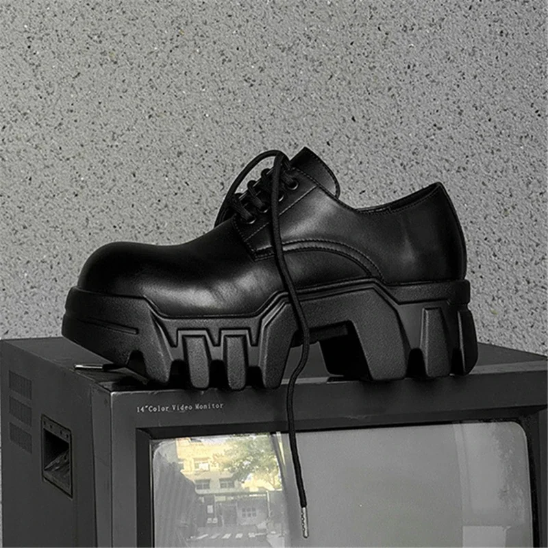 Retro Thick Bottom Platform Women Leather Shoes Increasing All Match Casual Derdy Shoes Luxury Designer Sneakers Hot Retro Thick Bottom Platform Women Leather Shoes Increasing All Match Casual Derdy Shoes Luxury Designer Sneakers Hot