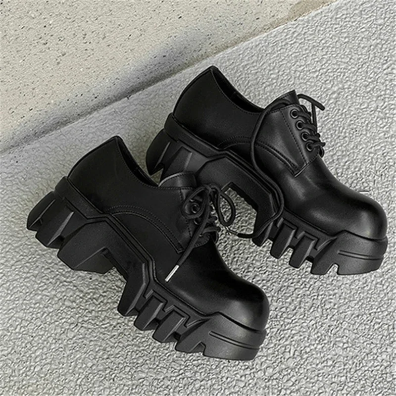 Retro Thick Bottom Platform Women Leather Shoes Increasing All Match Casual Derdy Shoes Luxury Designer Sneakers Hot Retro Thick Bottom Platform Women Leather Shoes Increasing All Match Casual Derdy Shoes Luxury Designer Sneakers Hot