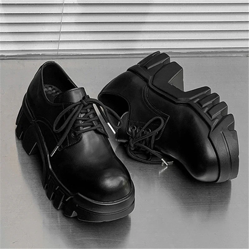 Retro Thick Bottom Platform Women Leather Shoes Increasing All Match Casual Derdy Shoes Luxury Designer Sneakers Hot Retro Thick Bottom Platform Women Leather Shoes Increasing All Match Casual Derdy Shoes Luxury Designer Sneakers Hot