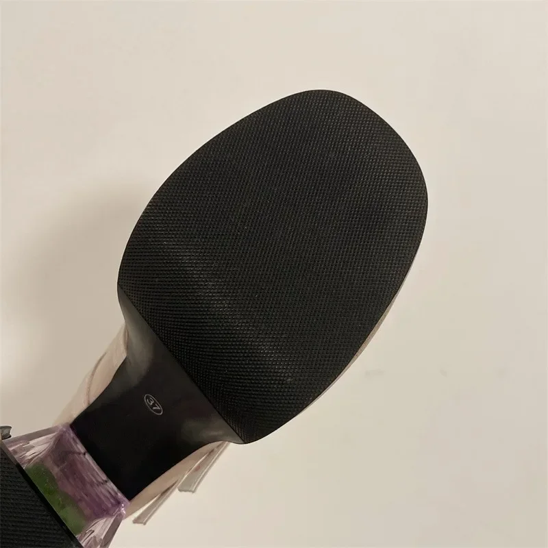 2025 Summer Fashion Mary Janes Women's High Heels Buckle Strap Party Pumps Women Bow Tie Shallow Chunky Heel Platform Shoes