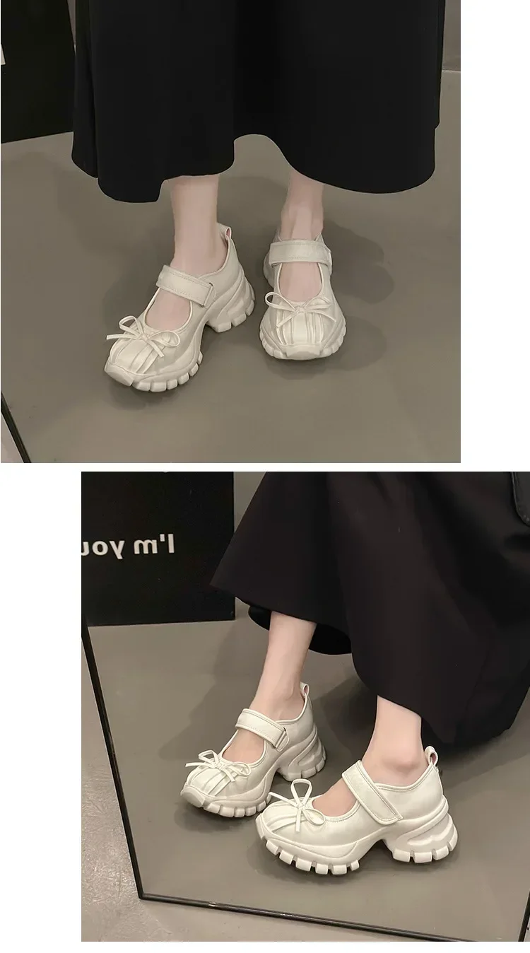 Women Casual Silver Platform Ballet Shoes Thick Sole Sneakers New Summer Fashion Single Shoes Woman Platform Mary Jane Pumps