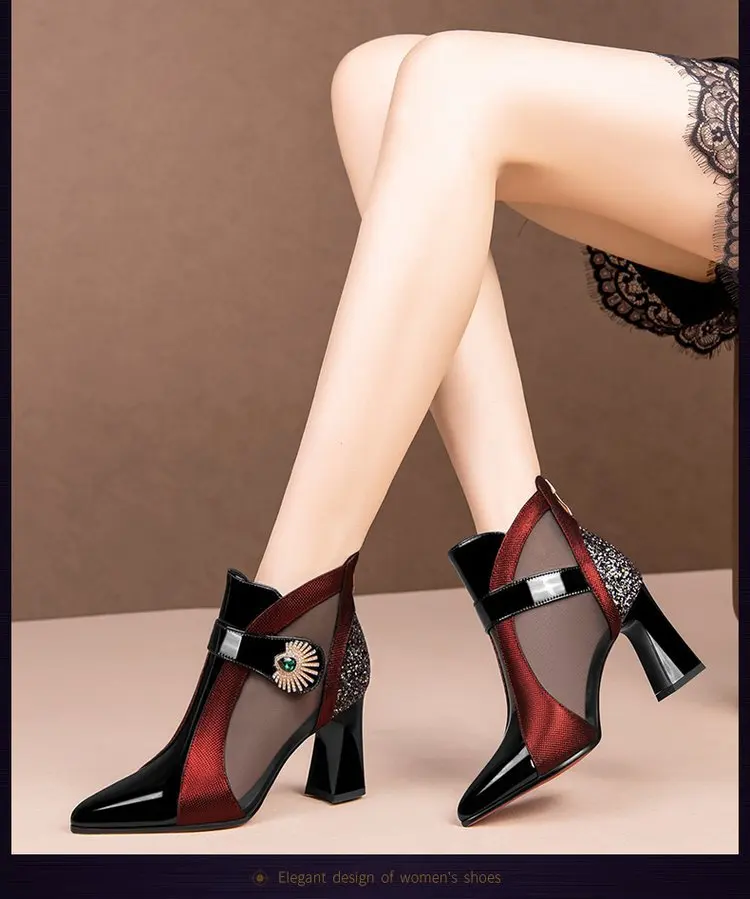 New Black High Heels Pointed Pumps Shoes Heel Sandal for Women Sexy Luxury Female Shoes Breathable Summer Heels Footwear