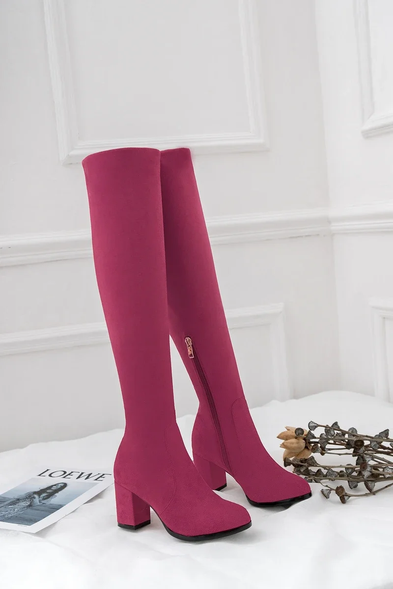 Faux Suede Boots Leopard Women Sexy Long Boots Over The Knee Thigh High Pointed Toe Chunky Heel Zipper Pull on 43 Faux Suede Boots Leopard Women Sexy Long Boots Over The Knee Thigh High Pointed Toe Chunky Heel Zipper Pull on 43