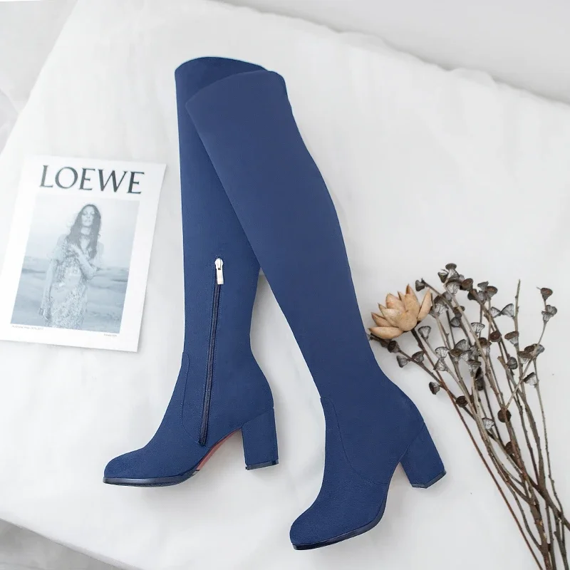 Faux Suede Boots Leopard Women Sexy Long Boots Over The Knee Thigh High Pointed Toe Chunky Heel Zipper Pull on 43 Faux Suede Boots Leopard Women Sexy Long Boots Over The Knee Thigh High Pointed Toe Chunky Heel Zipper Pull on 43