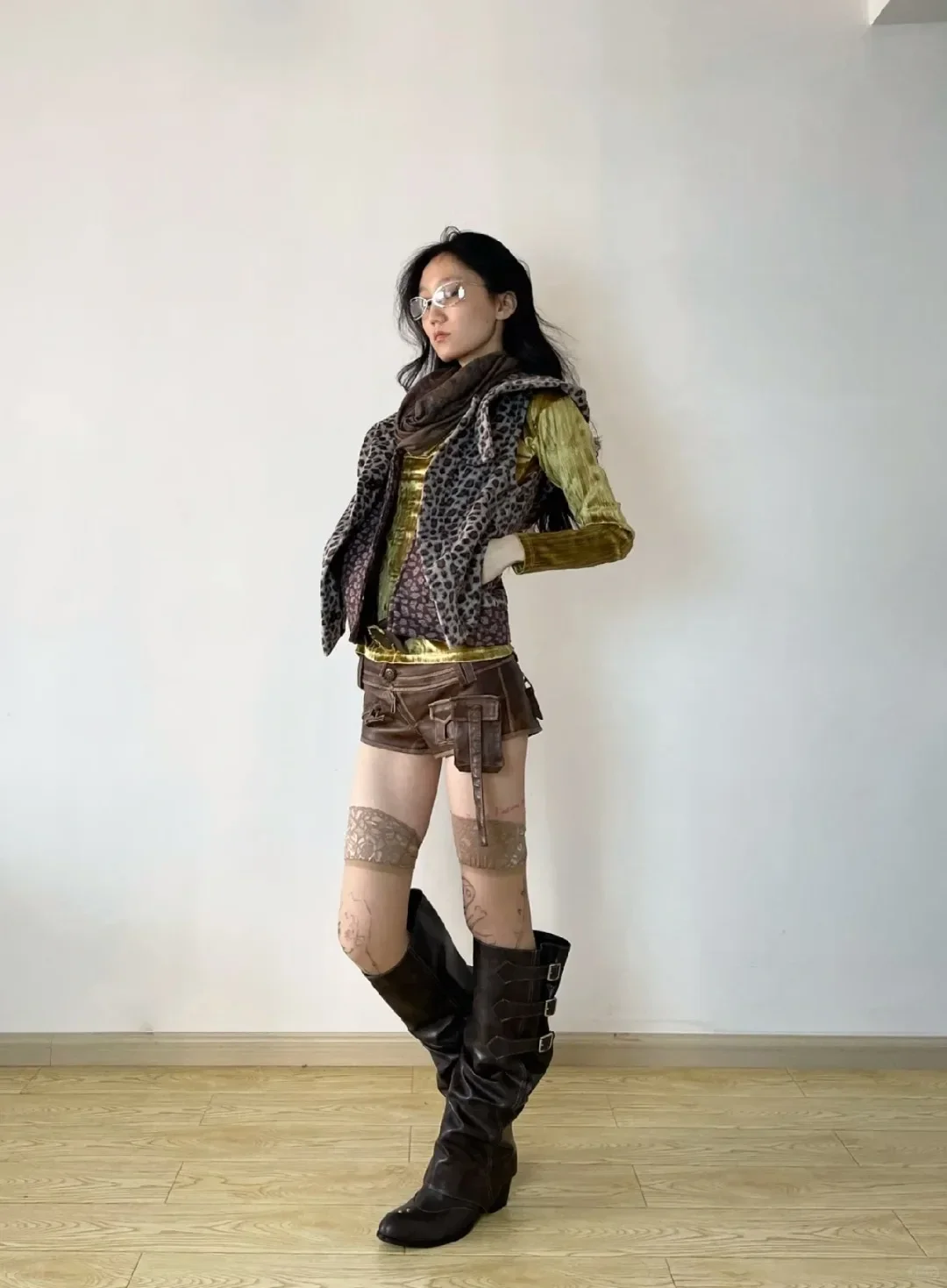 High Quality Y2k Style Vintage Detachable Boot Barrel Western Boots for Women Black Belt Straps Boot Shoes High Quality Y2k Style Vintage Detachable Boot Barrel Western Boots for Women Black Belt Straps Boot Shoes