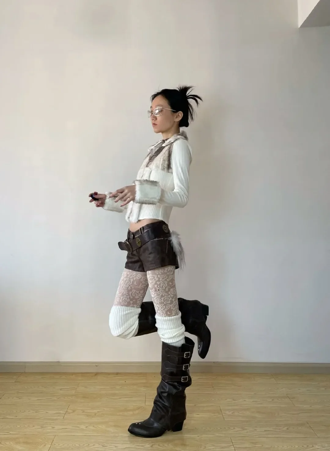 High Quality Y2k Style Vintage Detachable Boot Barrel Western Boots for Women Black Belt Straps Boot Shoes High Quality Y2k Style Vintage Detachable Boot Barrel Western Boots for Women Black Belt Straps Boot Shoes