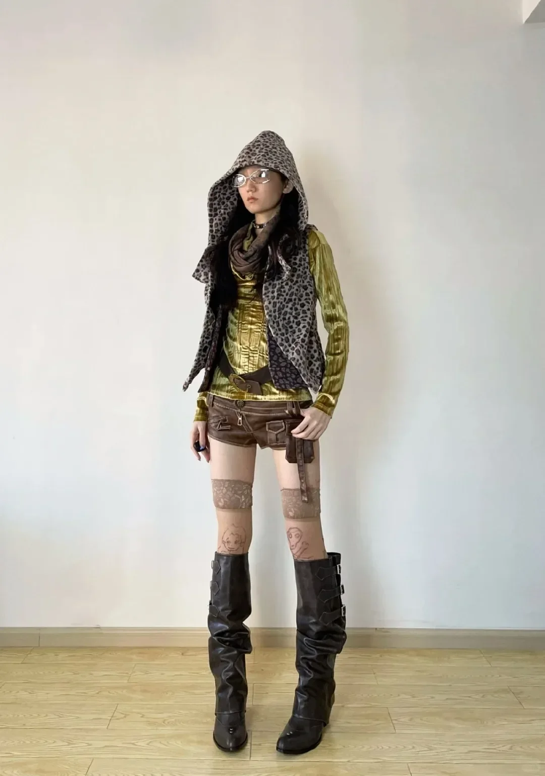 High Quality Y2k Style Vintage Detachable Boot Barrel Western Boots for Women Black Belt Straps Boot Shoes High Quality Y2k Style Vintage Detachable Boot Barrel Western Boots for Women Black Belt Straps Boot Shoes