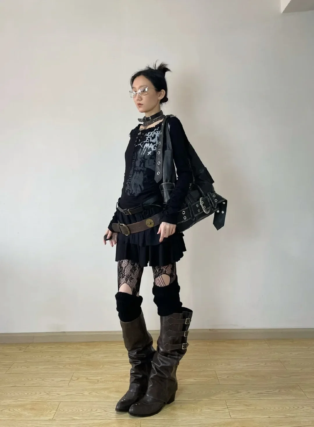 High Quality Y2k Style Vintage Detachable Boot Barrel Western Boots for Women Black Belt Straps Boot Shoes High Quality Y2k Style Vintage Detachable Boot Barrel Western Boots for Women Black Belt Straps Boot Shoes