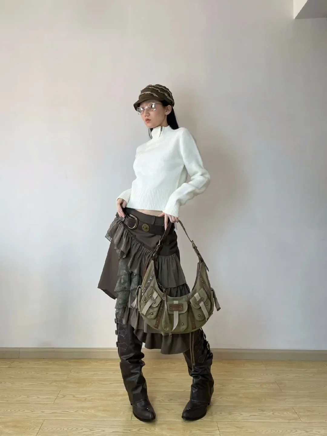 High Quality Y2k Style Vintage Detachable Boot Barrel Western Boots for Women Black Belt Straps Boot Shoes High Quality Y2k Style Vintage Detachable Boot Barrel Western Boots for Women Black Belt Straps Boot Shoes