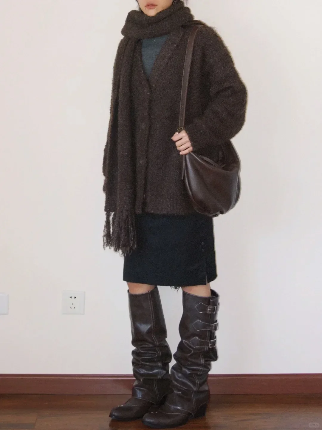 High Quality  Y2k Style Vintage Detachable Boot Barrel Western Boots for Women Black Belt Straps Boot Shoes