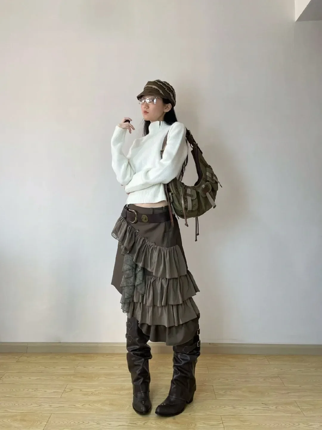 High Quality Y2k Style Vintage Detachable Boot Barrel Western Boots for Women Black Belt Straps Boot Shoes High Quality Y2k Style Vintage Detachable Boot Barrel Western Boots for Women Black Belt Straps Boot Shoes