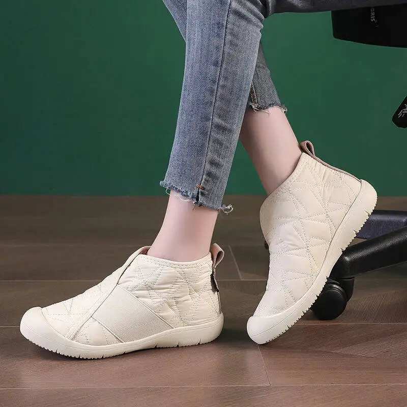 Simple Women Cotton Shoes Plush Warm Womens Snow Boots Lightweight Comfortable Women Casual Shoes in Winter Botines Para Mujeres