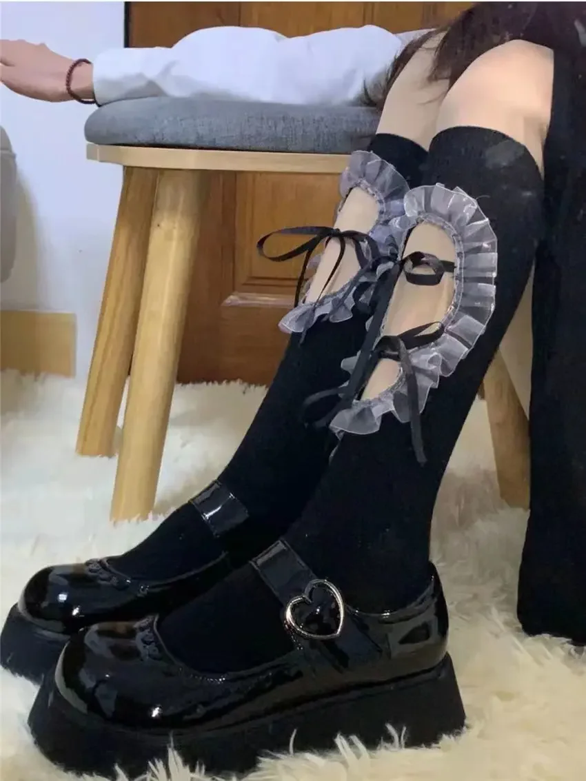 Beige Lolita Shoes Women Japanese Style Vintage Soft Leather Mary Janes Platform Shoes High Heels College Student Cosplay Shoes