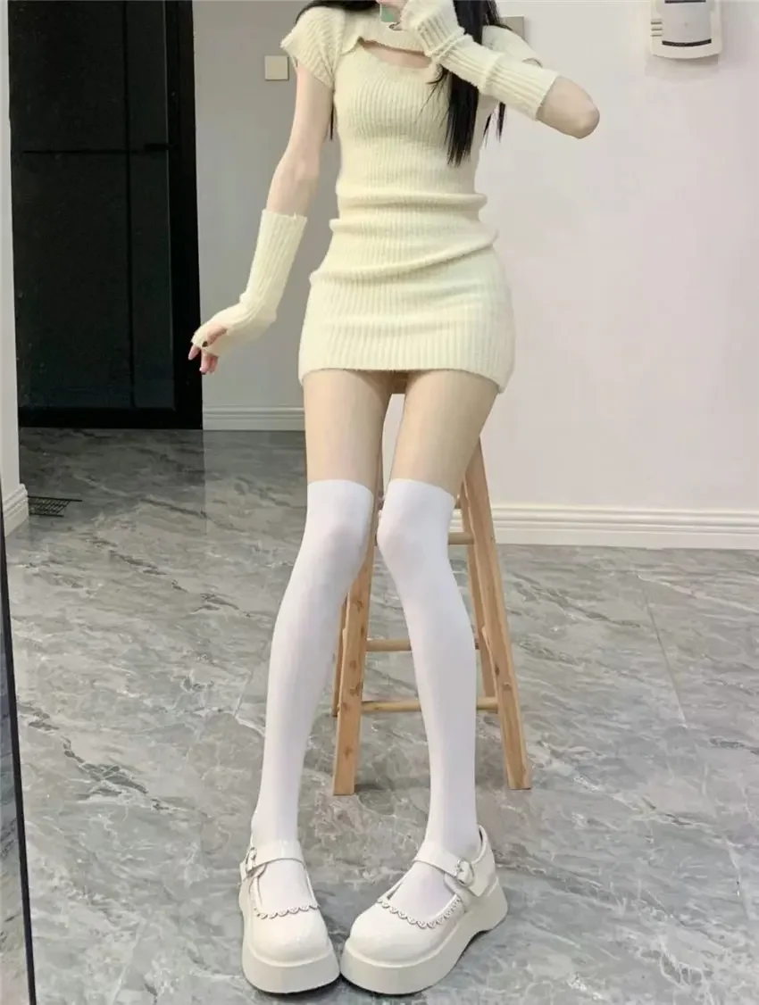 Beige Lolita Shoes Women Japanese Style Vintage Soft Leather Mary Janes Platform Shoes High Heels College Student Cosplay Shoes