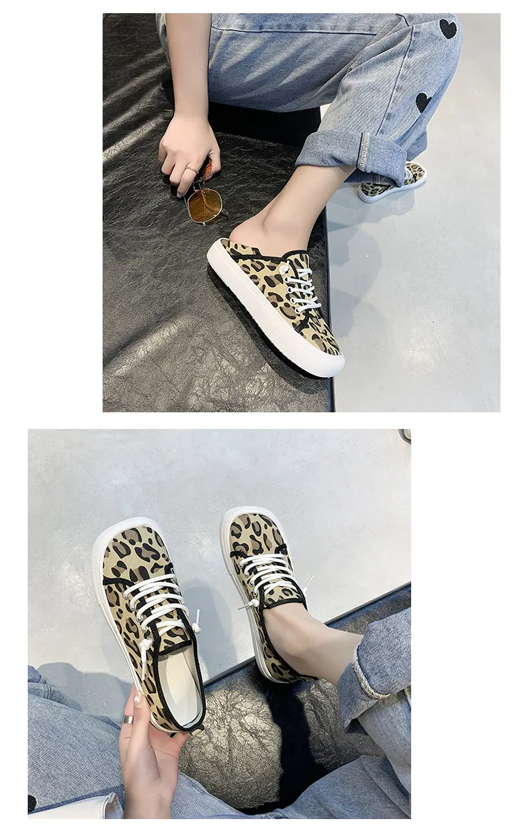 Platform Canvas Shoes for Women New Square Toe Laces Korean Fashion Sneakers Plaid Leopard Print Student Single-Layer Shoes Platform Canvas Shoes for Women New Square Toe Laces Korean Fashion Sneakers Plaid Leopard Print Student Single-Layer Shoes