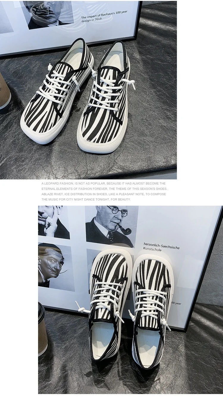 Platform Canvas Shoes for Women New Square Toe Laces Korean Fashion Sneakers Plaid Leopard Print Student Single-Layer Shoes Platform Canvas Shoes for Women New Square Toe Laces Korean Fashion Sneakers Plaid Leopard Print Student Single-Layer Shoes