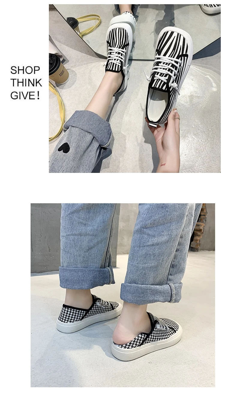 Platform Canvas Shoes for Women New Square Toe Laces Korean Fashion Sneakers Plaid Leopard Print Student Single-Layer Shoes Platform Canvas Shoes for Women New Square Toe Laces Korean Fashion Sneakers Plaid Leopard Print Student Single-Layer Shoes